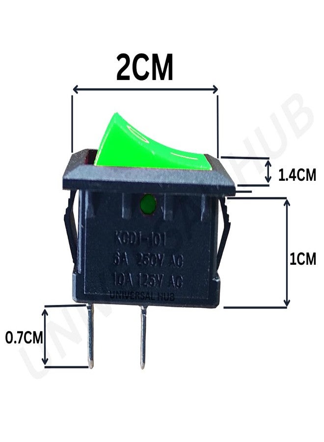 UNIVERSAL HUB 5PCS 2 Pin GREEN SPST On/Off Switch for Electronic Circuits, PCB Projects and Experiments - Image 3