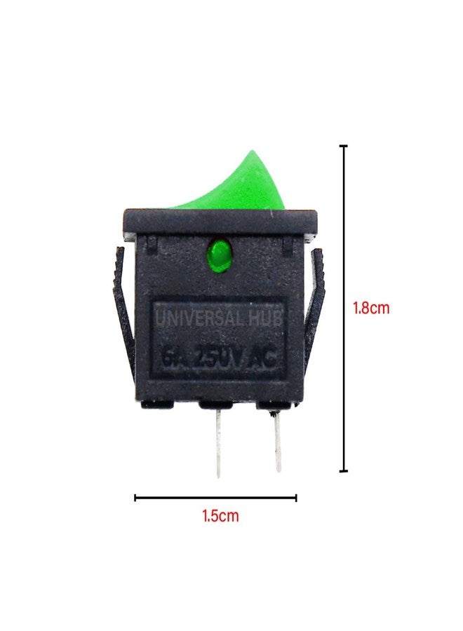 UNIVERSAL HUB 5PCS 2 Pin GREEN SPST On/Off Switch for Electronic Circuits, PCB Projects and Experiments - Image 2