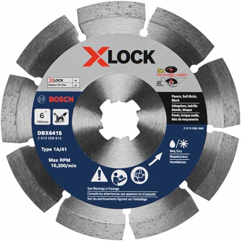BOSCH DBX641S 6 in. X-Lock Segmented Rim Diamond Blade - Image 1