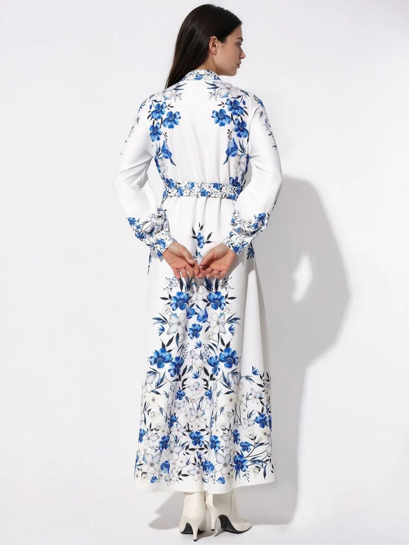 Jennyfer Floral Belted Maxi Shirt Dress - Image 4