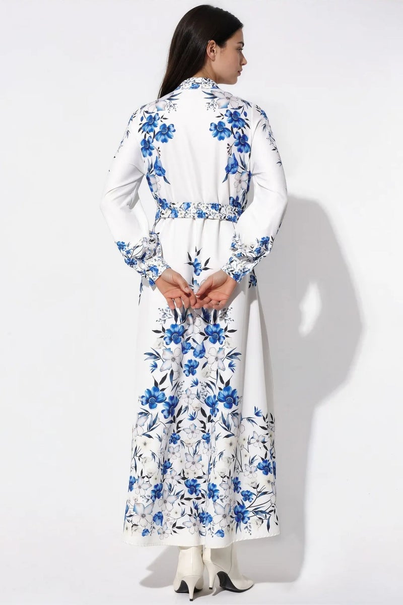 Jennyfer Floral Belted Maxi Shirt Dress - Image 4