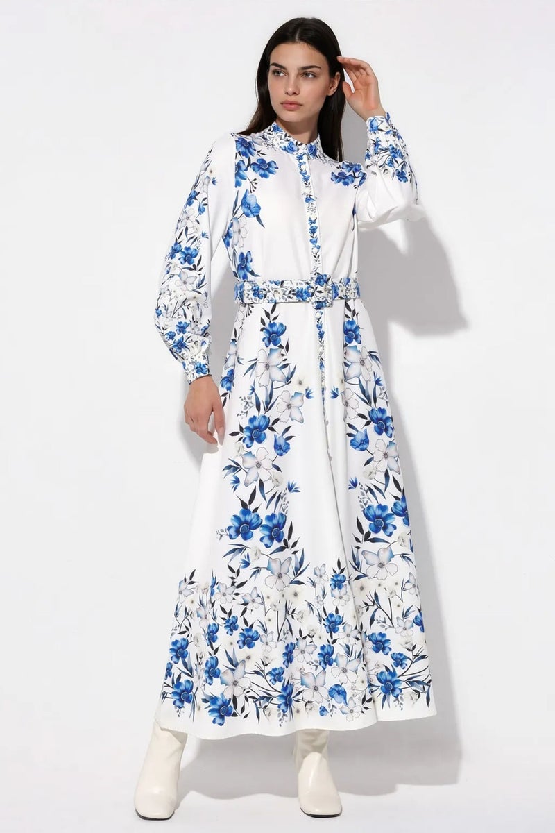 Jennyfer Floral Belted Maxi Shirt Dress - Image 2