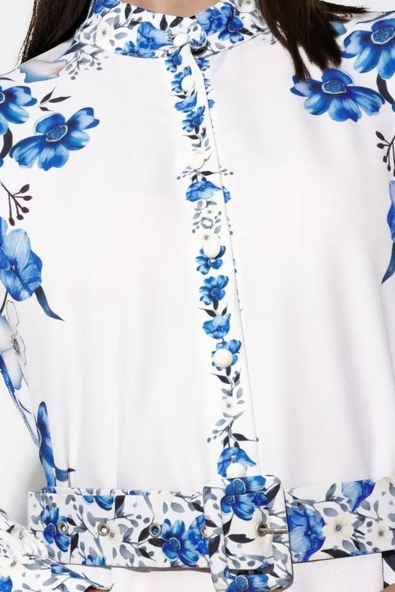 Jennyfer Floral Belted Maxi Shirt Dress - Image 5