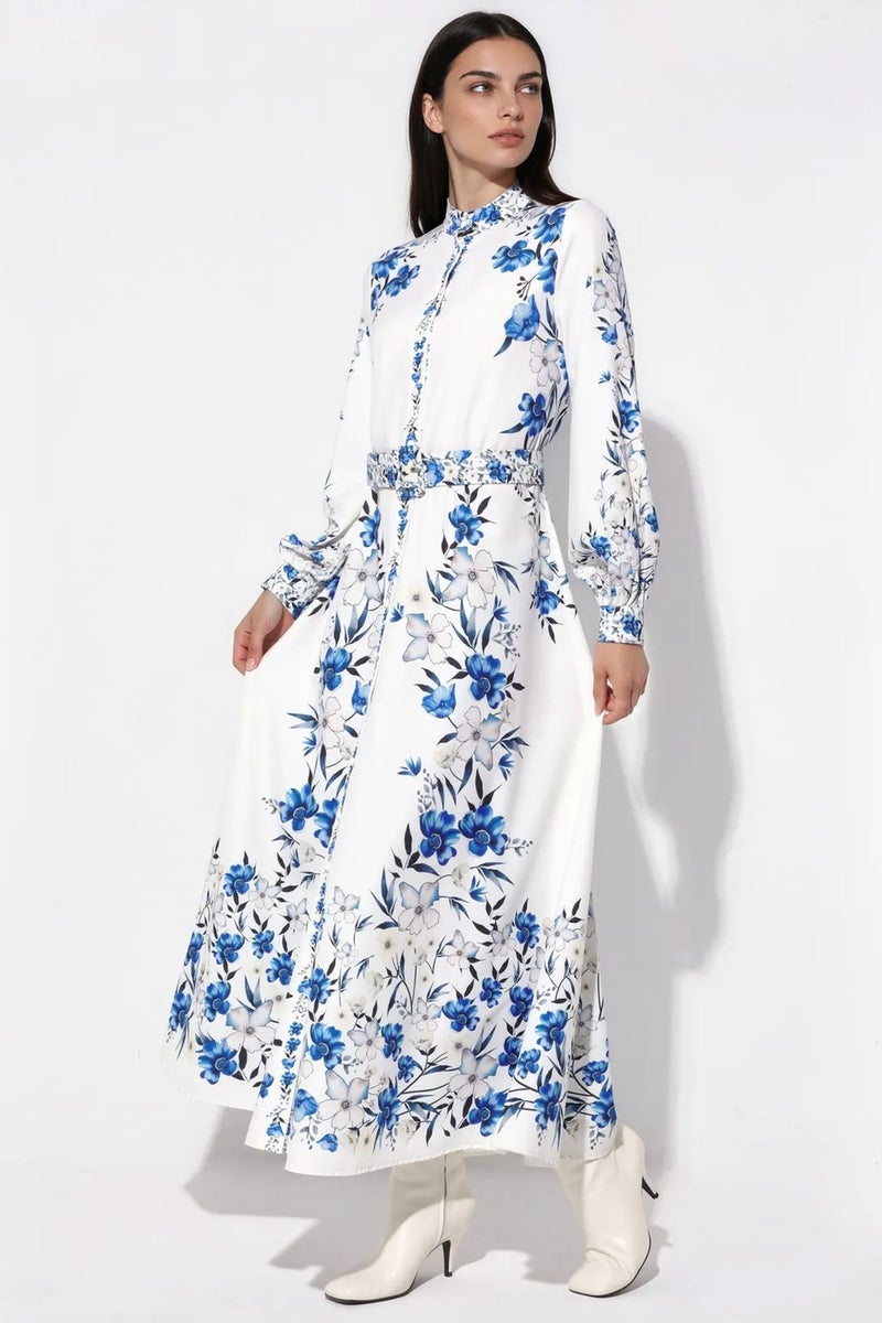Jennyfer Floral Belted Maxi Shirt Dress - Image 3