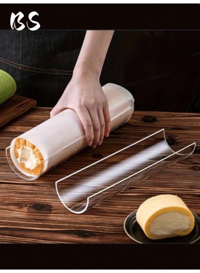 بي إس قالب كيك سويس رول أكريليك 10 سم | قالب كيك رول الشوكولاتة | أداة خبز 30 سم لتصميم الكيك بسهولة | أداة كيك للتجمعات العائلية | أدوات متجر الكيك | لفائف سويس لحفلات الكيك والمناسبات. - Image 1