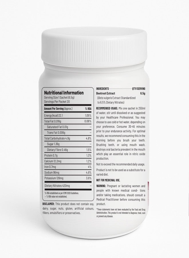 Unived Elite Beet-420 | Beetroot Extract standardized to 6.5% Dietary Nitrate, 420mg Nitrate Per Serving | Endurance Superfood for Athletes | Vegan, Caffeine-Free, Pre-Workout Powder| 20 Servings - Image 2