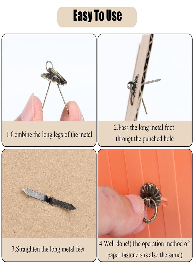 Yiphates 40Pcs Metal Brad Fasteners with Pull Rings Small Ring Fasteners Ring Pulls Handle for DIY Crafts Decoration Accessories - Image 4