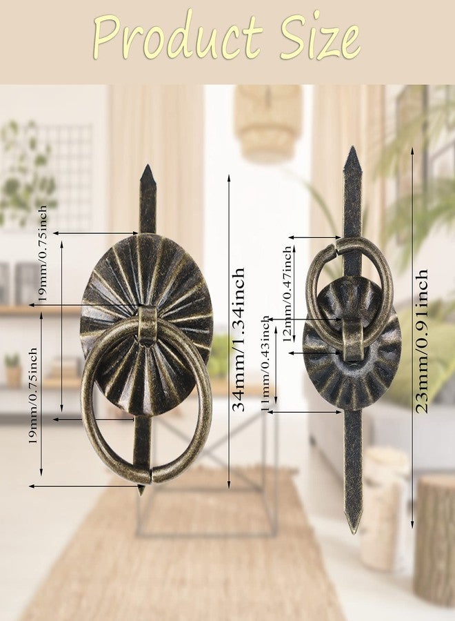 Yiphates 40Pcs Metal Brad Fasteners with Pull Rings Small Ring Fasteners Ring Pulls Handle for DIY Crafts Decoration Accessories - Image 3