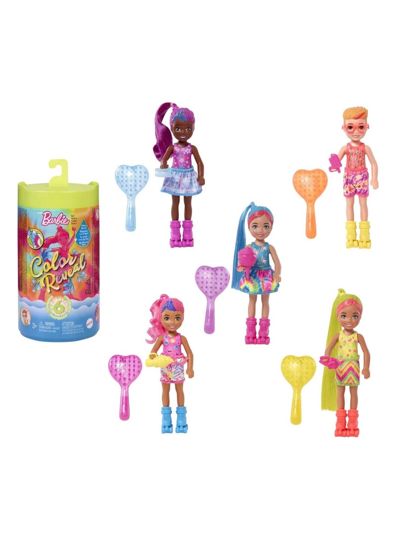 Mattel BARBIE Barbie Color Reveal Chelsea Asst 5 Neon Tie Dye Series - Image 2