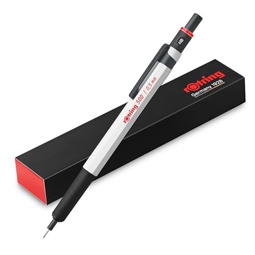 rOtring 500 Mechanical Pencil White Hexagonal Plastic Barrel and NonSlip Textured Metal Grip 05mm HB Lead 1 Count Precision Comfort Sleek Writing - Image 1