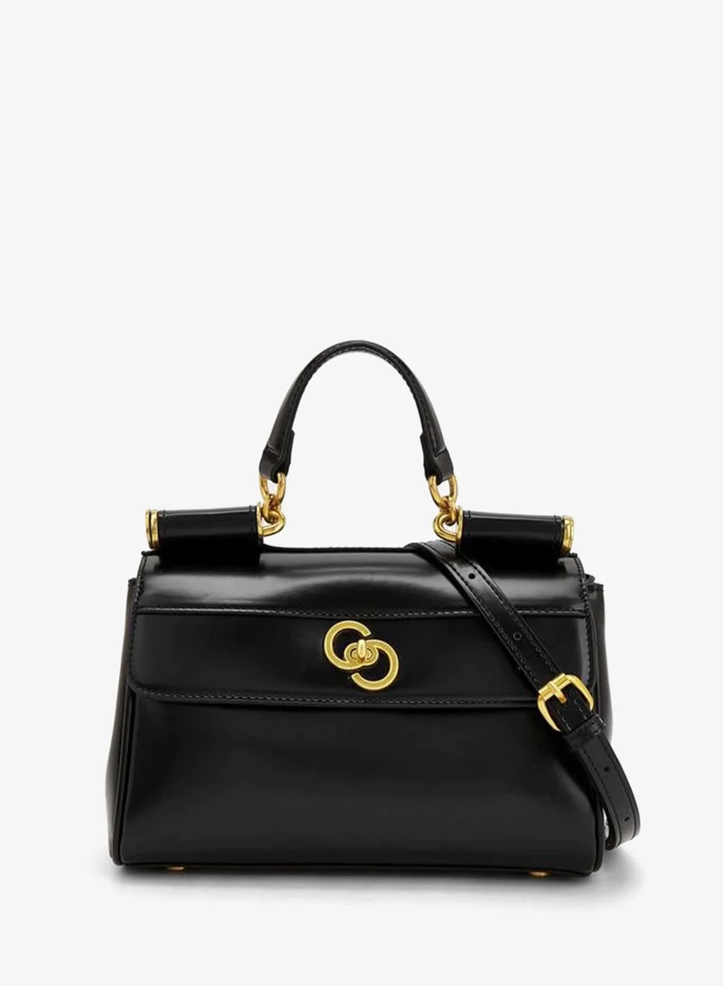 Solid Crossbody Bag With Detachable Strap