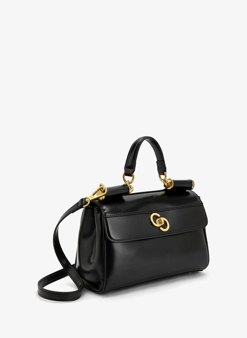 Celeste BLACK Solid Crossbody Bag With Detachable Strap for Women | Best Price UAE