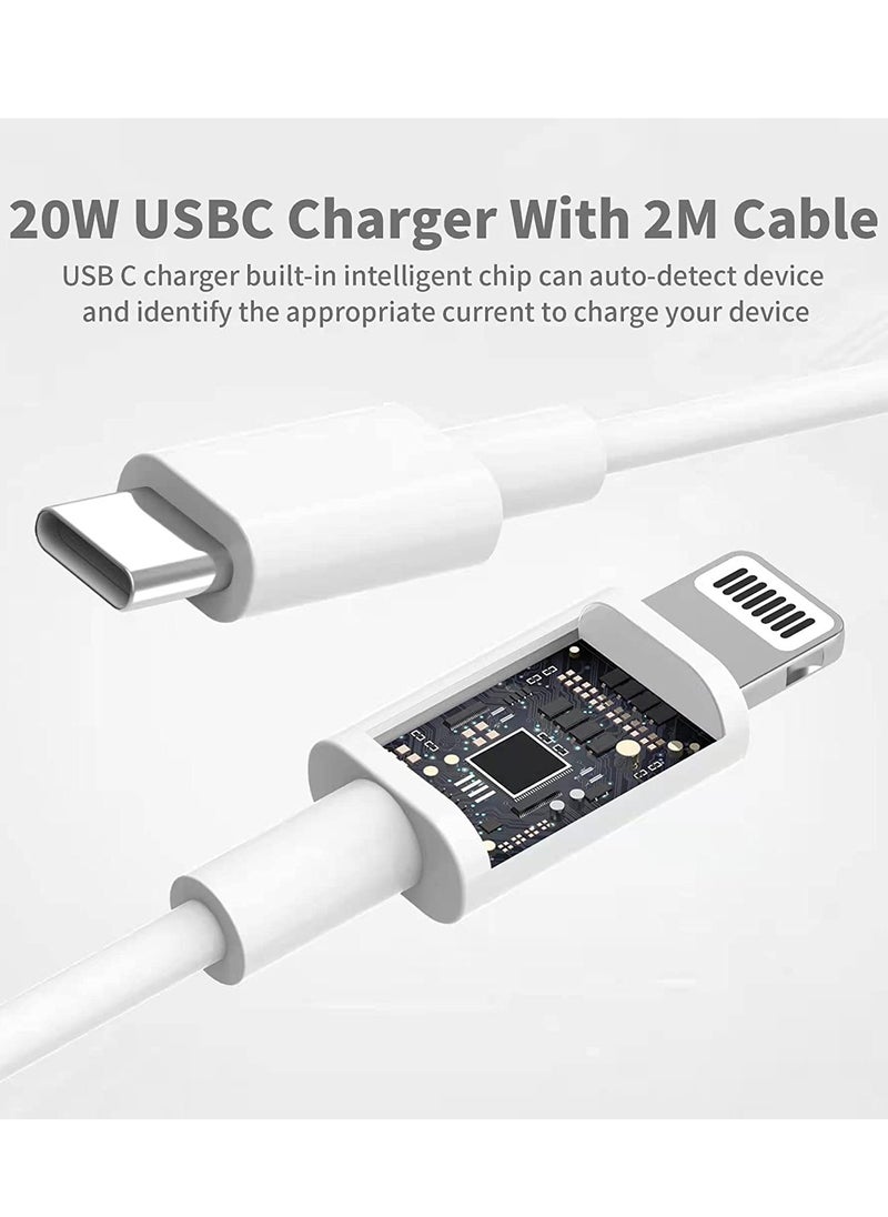 CASE LOGIC - MFi Certified iPhone 20W PD Fast Charger Type C Power Block Wall Charger Plug Adapter 1 M USB-C to Lightning Cable white Q1 - Image 1