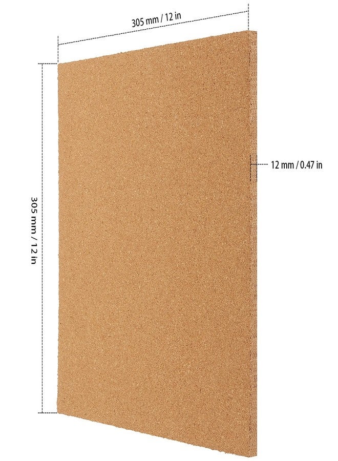 ZEONHAK 10 Pack Cork Board Tiles, 12 x 12 x 1/2 inch Bulletin Board Cork Panels, Cork Tiles with Self Adhesive for Wall Pictures, Notes, Office, Room, Home Decor - Image 2