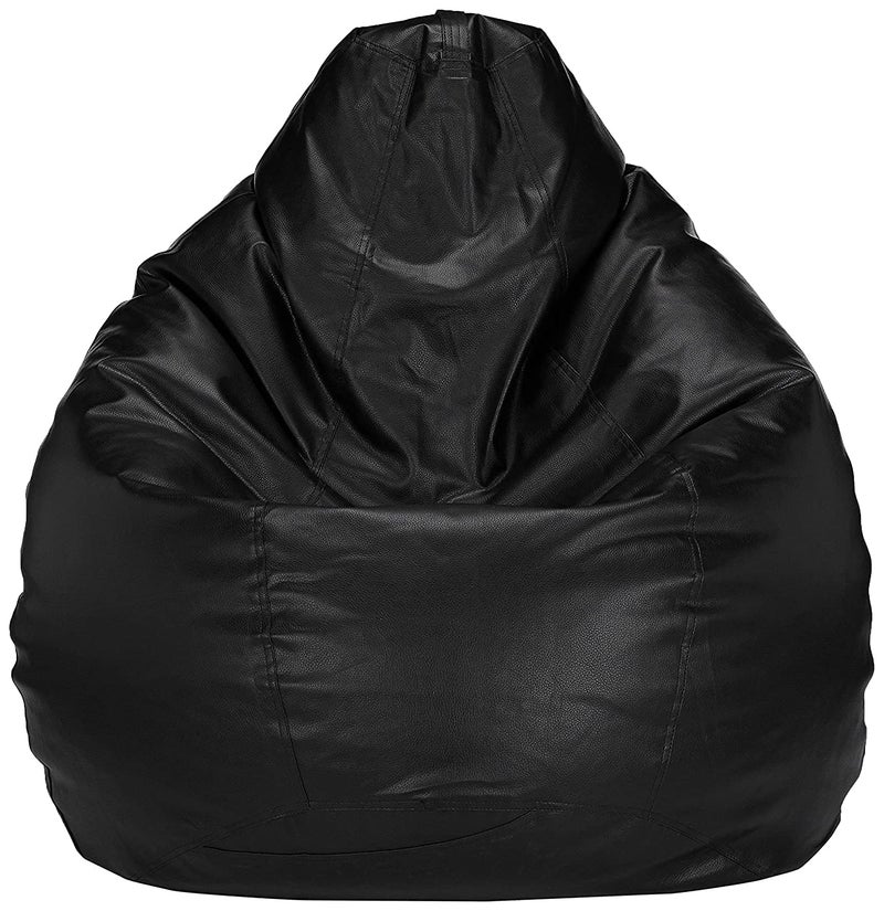 caddyFull Faux Leather XXL Bean Bag Cover Without Beans (Black) - Image 1
