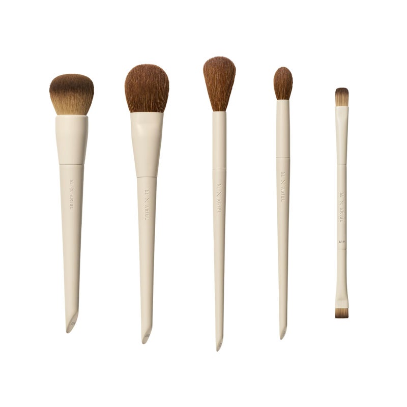 Morphe x Ariel Full Makeup Brush Collection - Includes A24 Foundation, A58 Cream Contour, A19 Dual-Ended Concealer, A14 Precision Setting, and A22 Blush Brushes (5 Piece Set) - Image 1
