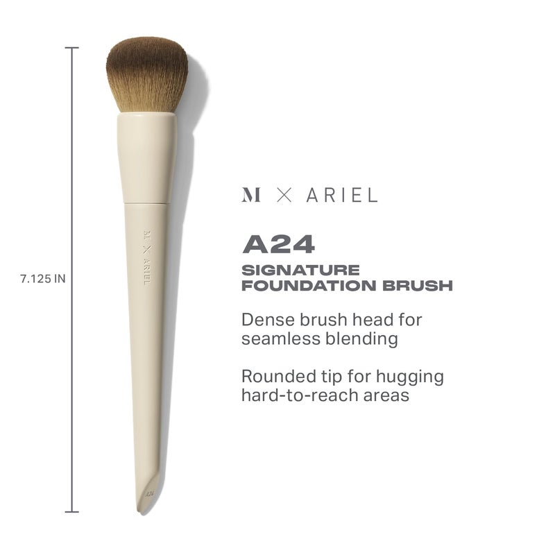 Morphe x Ariel Full Makeup Brush Collection - Includes A24 Foundation, A58 Cream Contour, A19 Dual-Ended Concealer, A14 Precision Setting, and A22 Blush Brushes (5 Piece Set) - Image 2