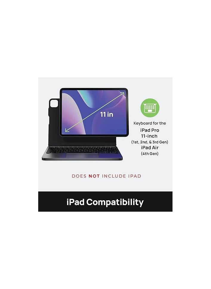 Brydge - Brydge 11 MAX+ Wireless Keyboard Case with Multi-Touch Trackpad for iPad Pro 11-inch (1st, 2nd & 3rd Gen) and iPad Air (4th Gen), Integrated Magnetic SnapFit Case Space Gray (Space Grey) - Image 1