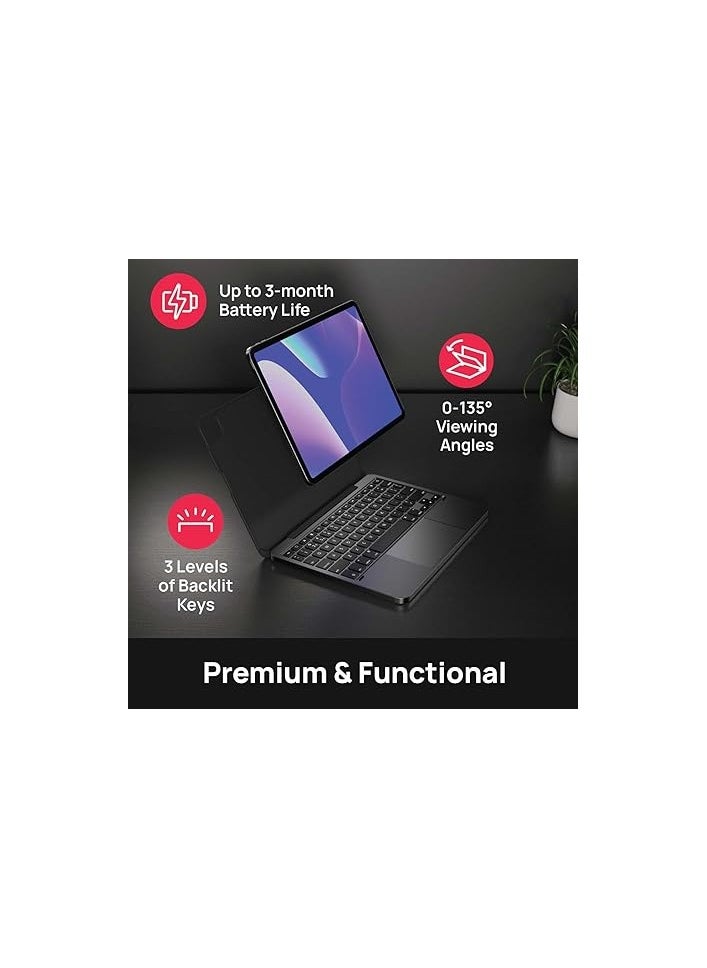 Brydge - Brydge 11 MAX+ Wireless Keyboard Case with Multi-Touch Trackpad for iPad Pro 11-inch (1st, 2nd & 3rd Gen) and iPad Air (4th Gen), Integrated Magnetic SnapFit Case Space Gray (Space Grey) - Image 1