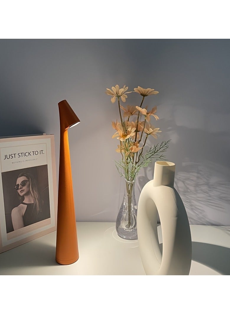 AROAQ Minimalist Creative Touch Night Light – Rechargeable Art Deco Table Lamp for Bedroom Bedside, Pagoda Shade Design, Battery Powered - Image 1