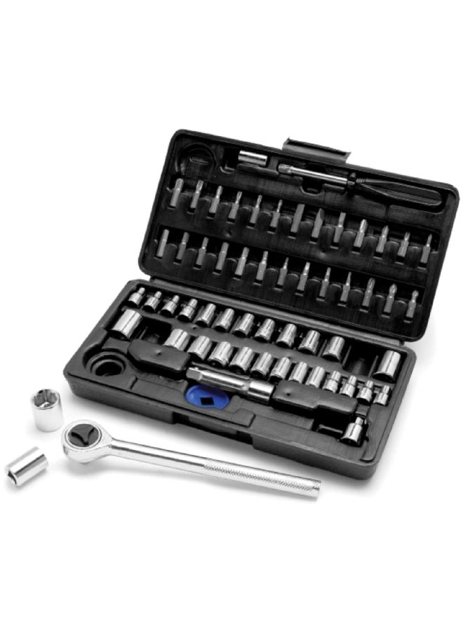 ACE 60-Piece Durable Rust-Resistant Socket and Bit Set Silver 35.56 x 27.178 x 2.286 cm W1168  - Image 2