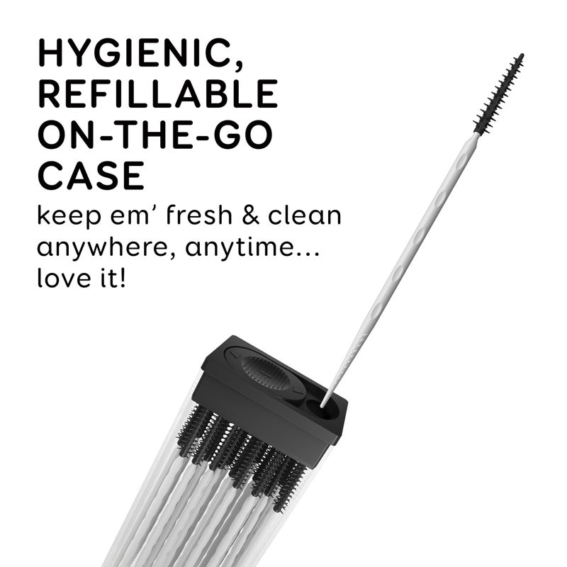 Grin Charcoal Infused Softstx, Gentle Dental Picks, 90 Count, Soft Flexible Bristles, Textured Plaque Removing Toothpick, Minty Flavor, for Between Teeth, Refillable Hygienic Case - Image 4