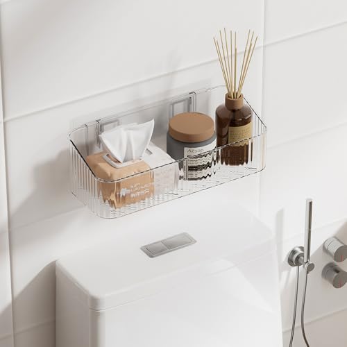 ZEXALOR Wall Mount Organizer for Kicthen, Bathroom, Dresser, Office, Pantry Storage and Organization - Clear Long Wall Basket Storage, Cabinet Door Organizer (9.4×3.9×2.7") - Image 5