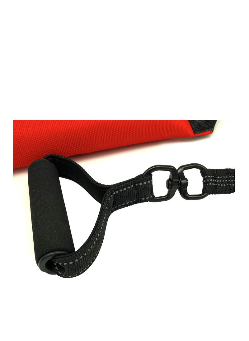 Heavy Duty Bungee Tug Toy For Dog with Foam Grip Handle For Building Muscle and Improving Physique Red Medium
