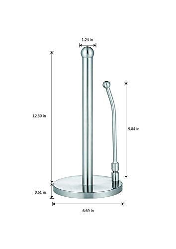 Alpine Industries Countertop Paper Towel Holder - Stainless Steel Kitchen Napkin Roll Dispenser Stand for Home, Office, Bathroom (Steel-Lite) - Image 3