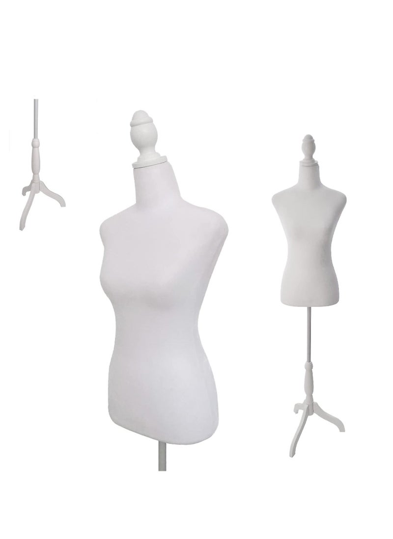 Arabest Female Dress Form Mannequin Torso with Wooden Tripod Stand 55-67 Inch Height Adjustable Mannequin Body for Sewing Counter Window Display,White  - Image 1