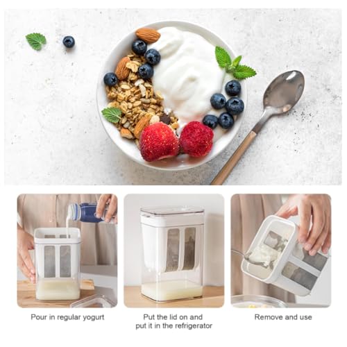 MASALA POTLI Greek Yogurt Strainer 1100ml | BPA-Free Curd Strainer for Thick Dahi, Nut Milk, Kefir, Juice | Yogurt Maker with Fine Mesh Bag & Lid | Fridge-Friendly Multipurpose Home Essential - Image 4