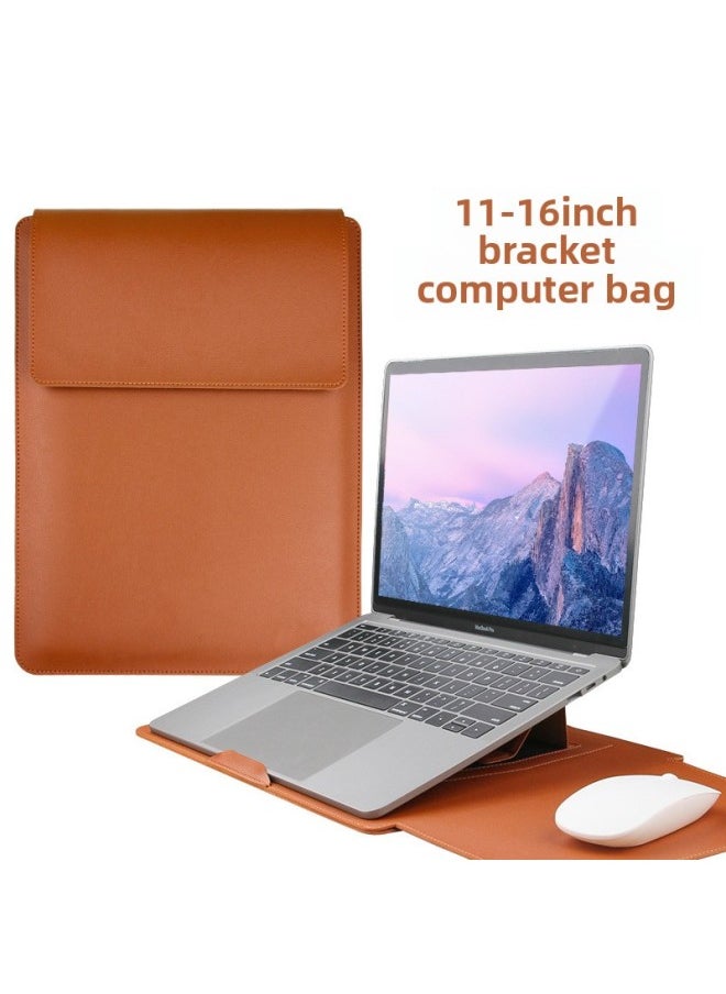 Generic - Applicable Laptop Stand Computer Bag MacBook Multi-functional Liner Bag Apple For Huawei Lenovo Storage Bag-Color:Khaki [liner Package + Power Package]]-Applicable Model:13.3-inch/14-inch Universal - Image 1