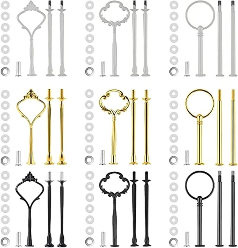 HXJ02 Tiered Tray Hardware Kit 8 Set 3 Tier Crown Cake Stand Fruit Plate Holder - Image 2