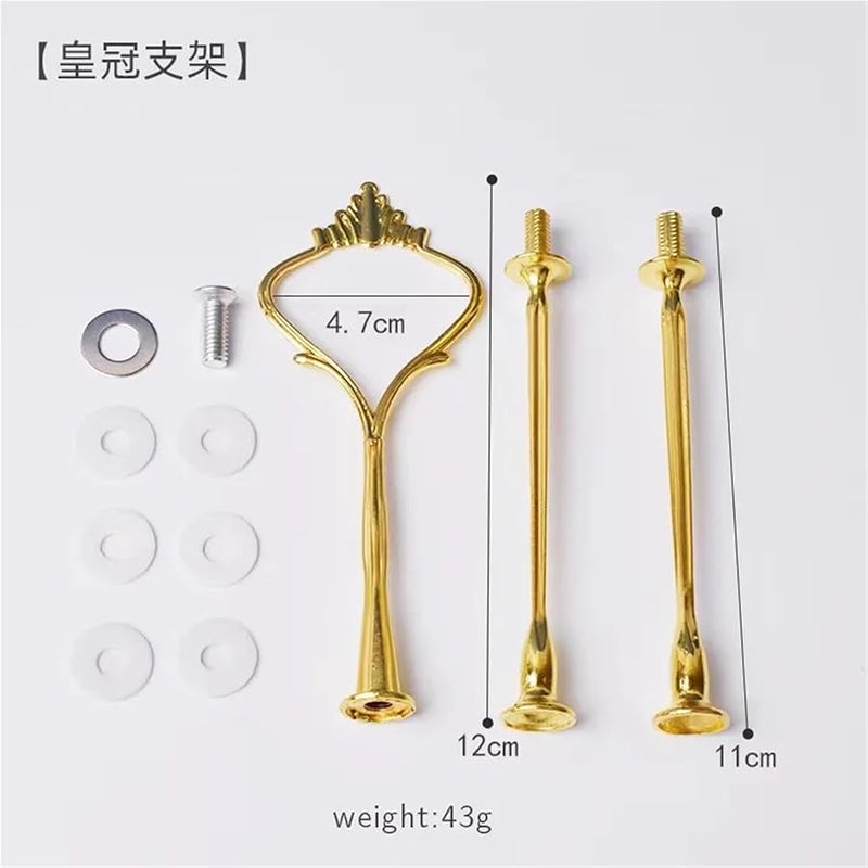 HXJ02 Tiered Tray Hardware Kit 8 Set 3 Tier Crown Cake Stand Fruit Plate Holder - Image 3