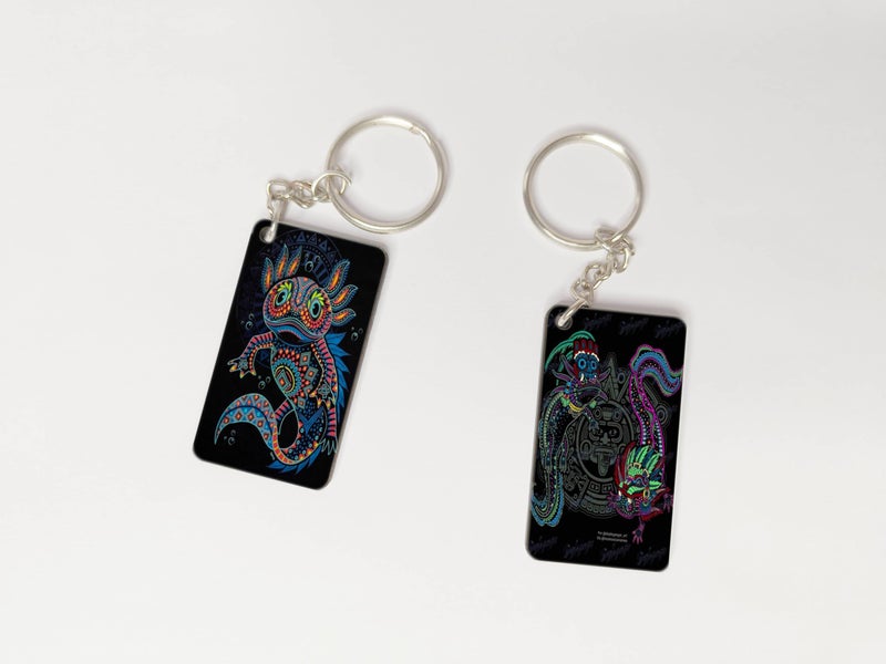 OUTFITQUE OUTFITQUE Premium (Pack of 2) Anime-318 Printed Long Keychain For Bike, Scooty, Car, MDF Keyholder - Image 1