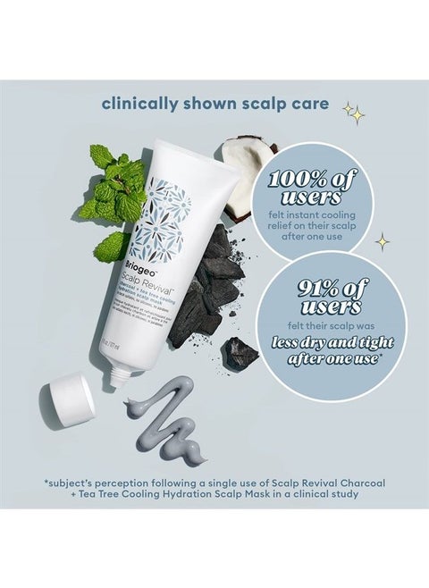 Scalp Revival Charcoal + Tea Tree Cooling Hydration Scalp Mask | Dry Scalp Treatment and Moisturizer | Soothes a Dry, Flaky, Itchy Scalp | 6 Ounces