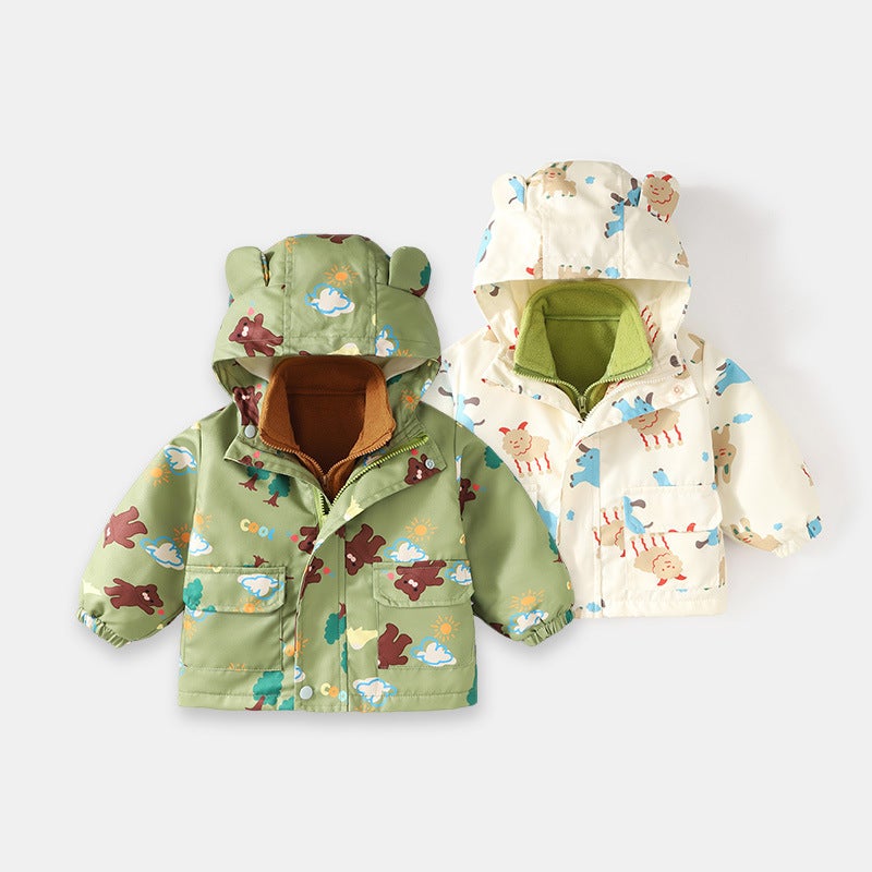 Children'S Coat Three-In-One Boy'S Parker Suit New Cotton And Thickening Windproof Detachable Baby Children'S Clothing - Image 3