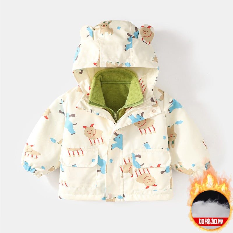 Children'S Coat Three-In-One Boy'S Parker Suit New Cotton And Thickening Windproof Detachable Baby Children'S Clothing - Image 2