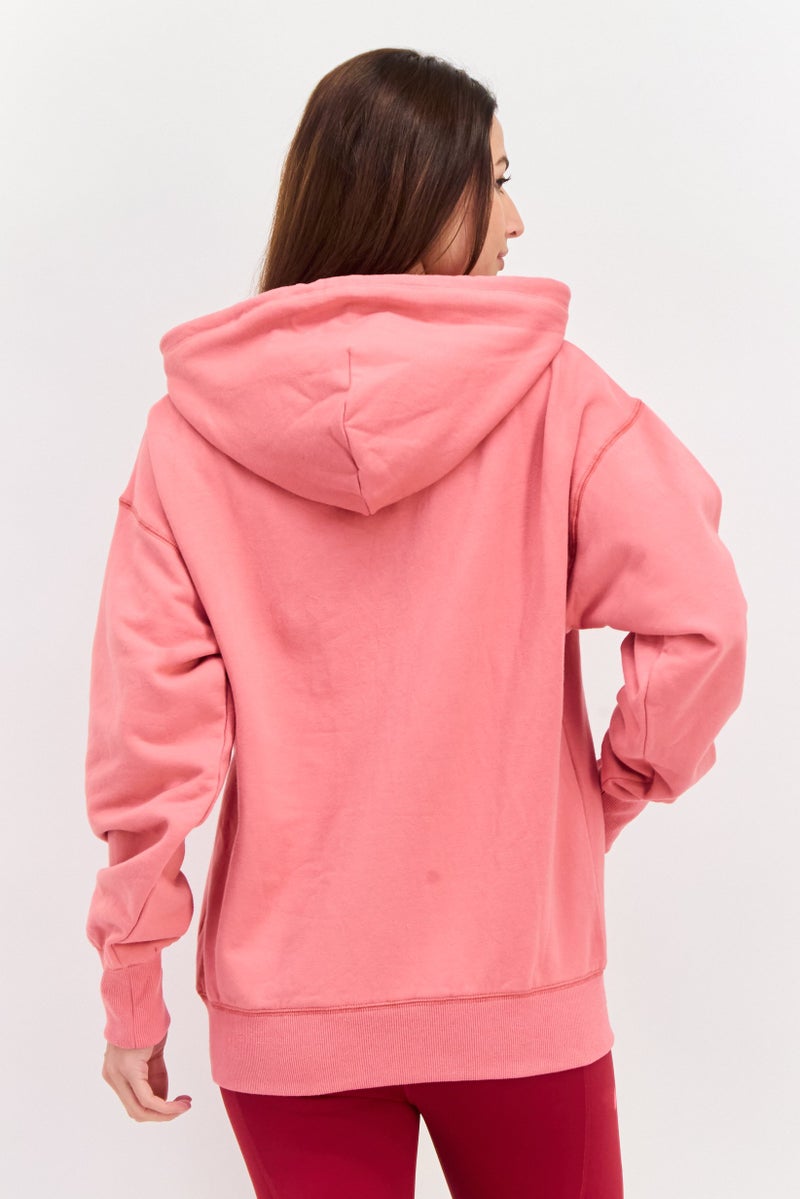 NIA Women Solid Long Sleeve Hoodie, Rose - Image 3