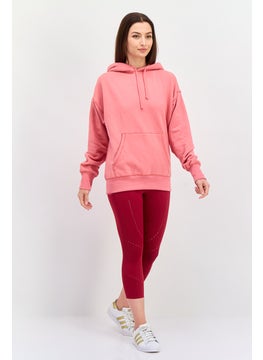 NIA Women Solid Long Sleeve Hoodie, Rose  - Image 4