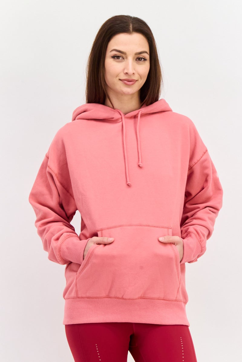 NIA Women Solid Long Sleeve Hoodie, Rose - Image 1