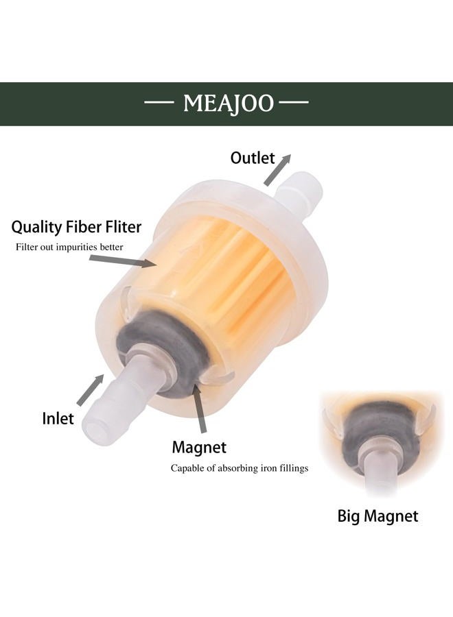 MEAJOO 6PCS 1/4 Inch Gas Inline Fuel Filters, with magnet, Universal for Stratton Small Engine, Kohler, Kawasaki, Birggs, John Deere, Gasoline Generator Lawn Mower Motorcycle - Image 3