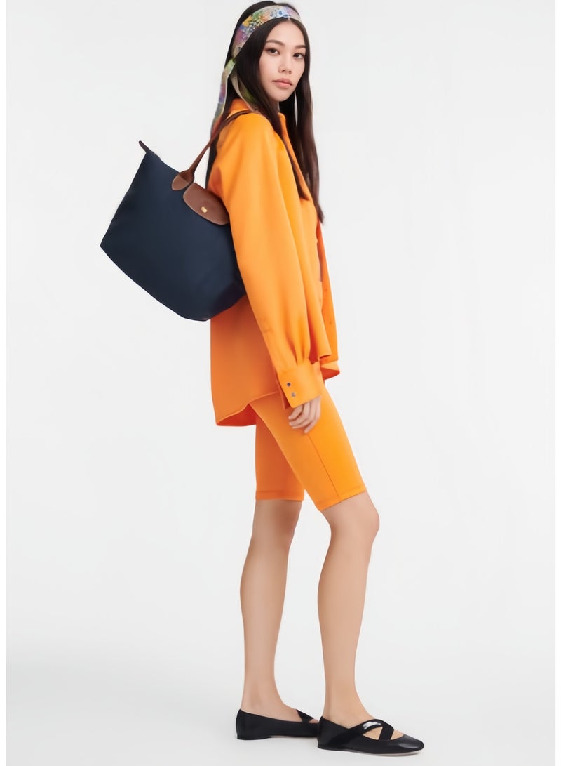 لونج شامب حقيبة كتف نسائية متوسطة، حقيبة يد، حقيبة على الكتف باللون البحري الكلاسيكي - Image 2