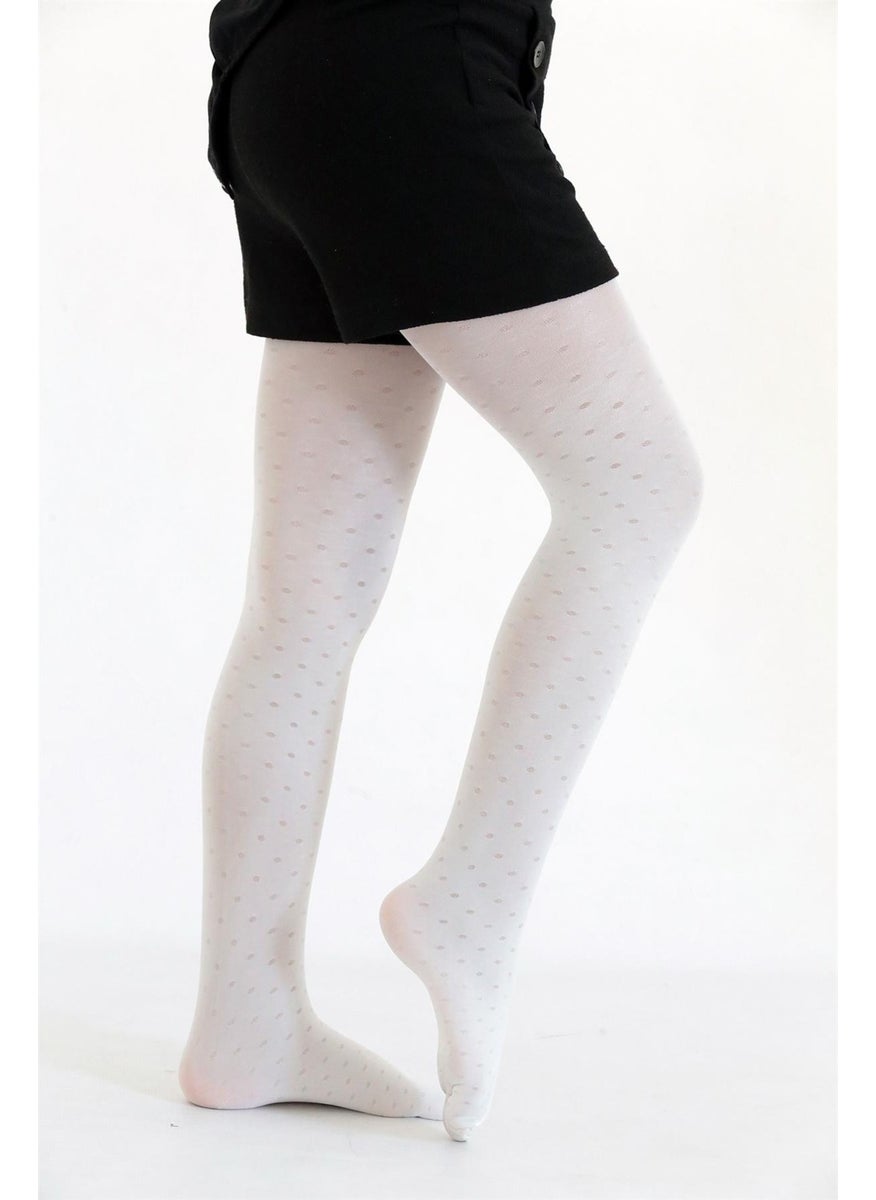 DayMod Dot Kids Tights White  - Image 3
