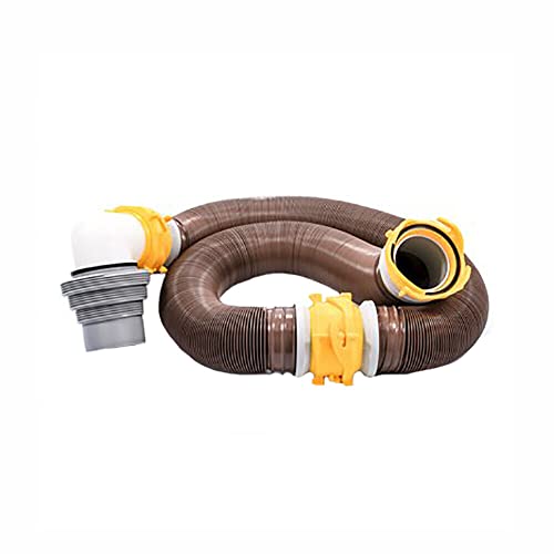 Camco 39625 Revolution 20' Sewer Hose Kit with 360 Degree Swivel Fittings and 4-in1 Elbow Adapter, Ready To Use Kit with Hose and Adapter - Image 3
