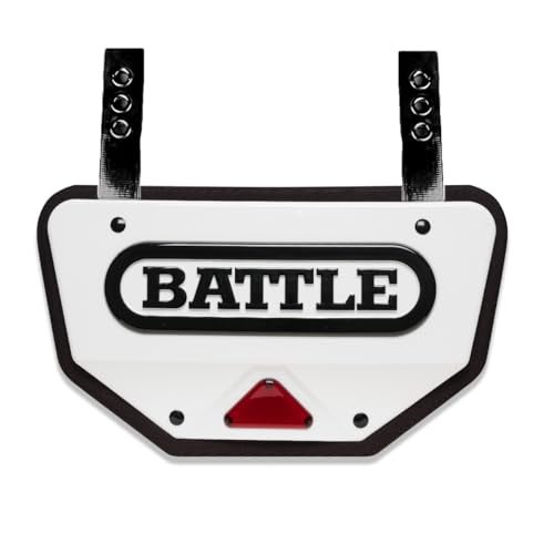 Battle Sports Defender Pro Football Back Plate, Adult & Youth Sizes, EVA Foam Padding (White, Adult) - Image 1
