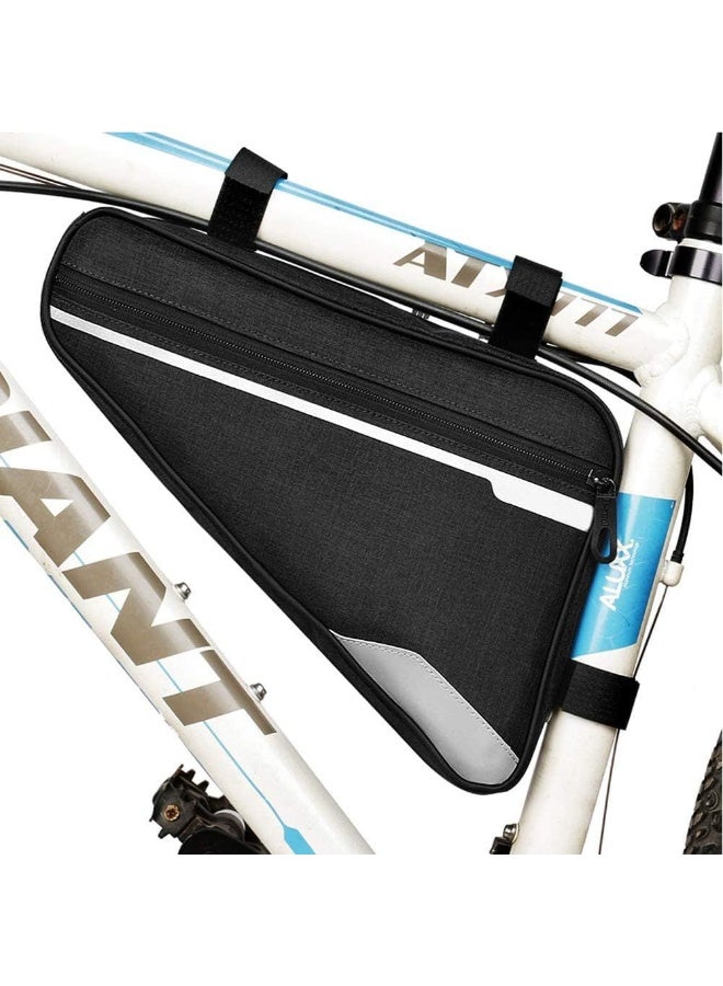 Soofam Bike Bicycle Triangle Frame Bag - Bike Bicycle Storage Pack - Road Mountain Cycling Saddle Pouch Bag - Image 1