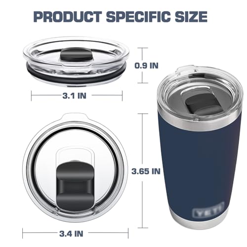 BOEEA 20 oz Tumbler Lid Replacement for Yeti 20 oz Tumbler, 10/24 oz Mug and 25 oz Straw Mug, Travel Spill Proof Cup Lids with Magnetic Slider, BPA Free (2 Pack) - Image 2