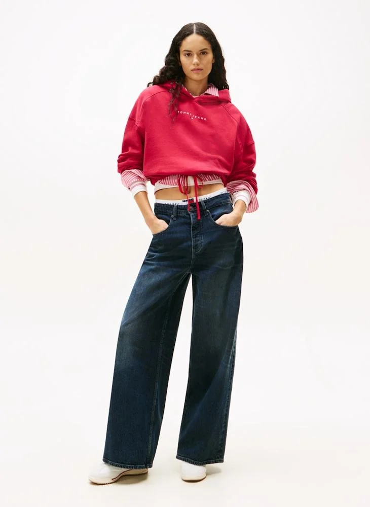 TOMMY JEANS  Logo Crop Pullover Hoodie for Women | Best Price UAE