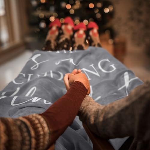 Pubrave Gifts for Her/Him/Girlfriend/Boyfriend/Wife/Husband, Anniversary Christmas Wedding Engagement Gifts for Couples/Women/Men, Romantic Couple Cuddling Blanket Grey 60x50in - Image 2